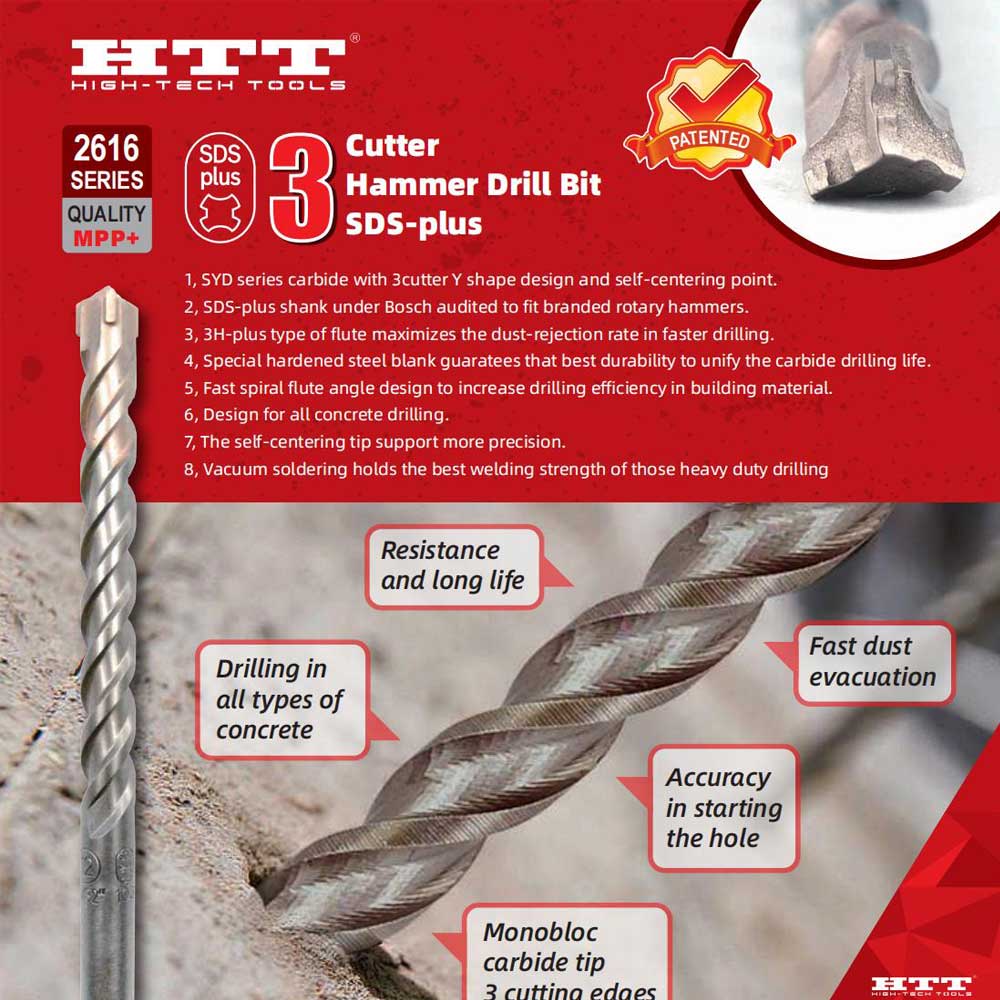 Y cutter hammer bit bit sds+