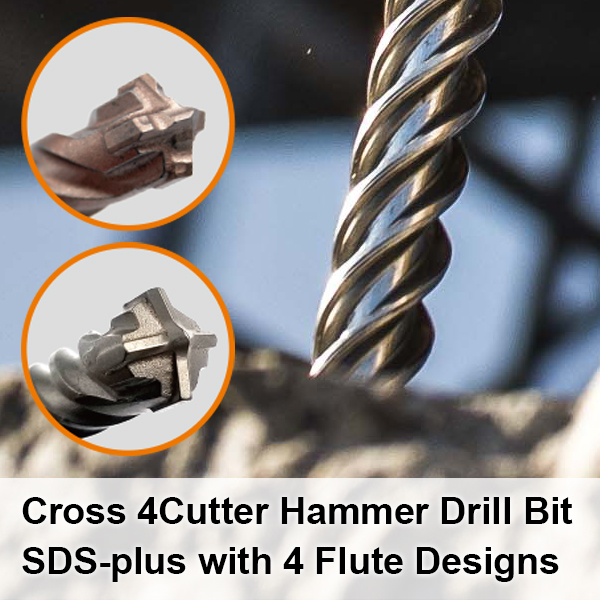 Cross 4Cutter Hammer сверло SDS-PLUS с 4 конструкциями флейты