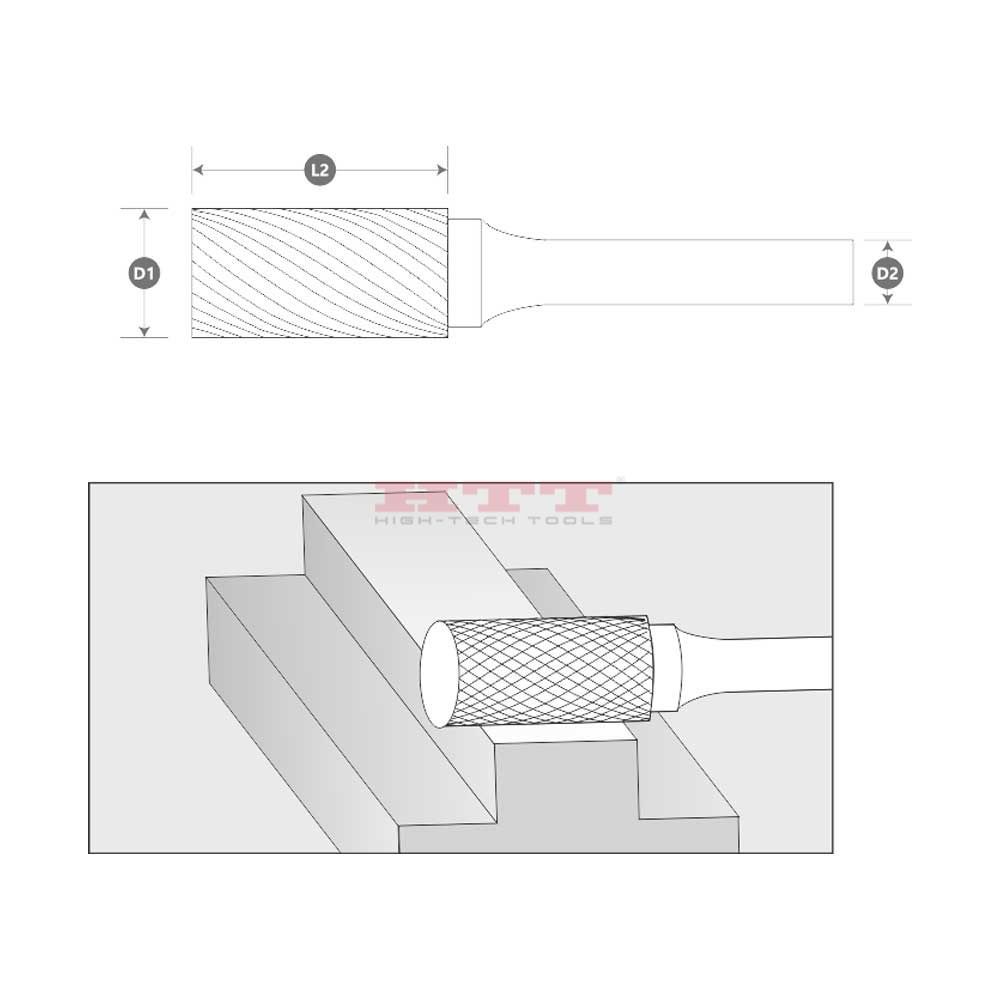 Цилиндрический карбидный роторный бор