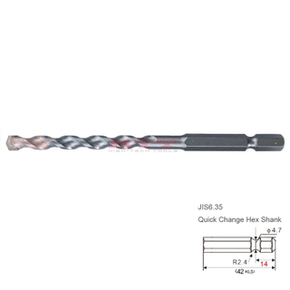 Каменная буровая бит jis6,35 Quick Change Hex Shank
